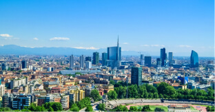 Panoramic photo of Milan top view