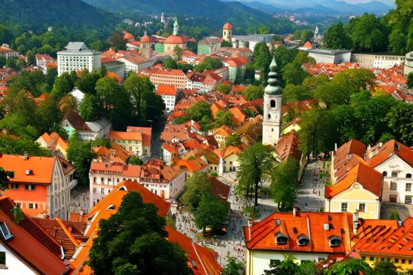 Panoramische foto van Ljubljana